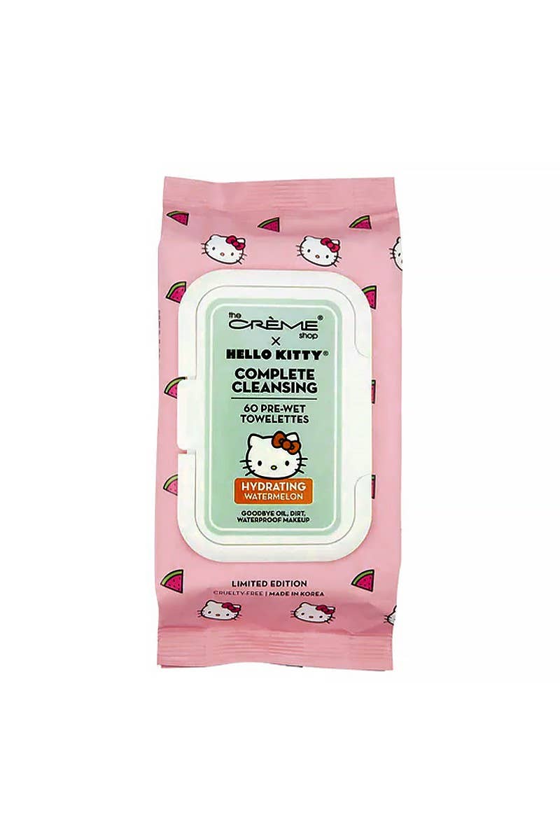 60 lingettes démaquillantes Hello Kitty à la pastèque