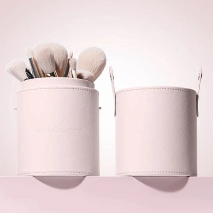 Lot de 24 pinceaux de maquillage avec un étui - Blanc ou rose