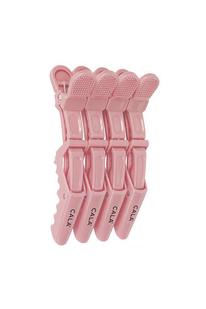 Lot de 4 pinces à cheveux en forme de crocodile rose pale