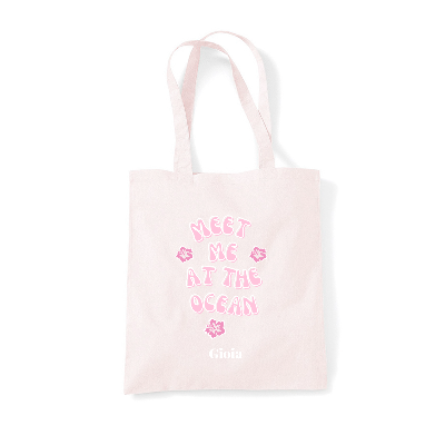 Tote bag rose - Meet me at the ocean