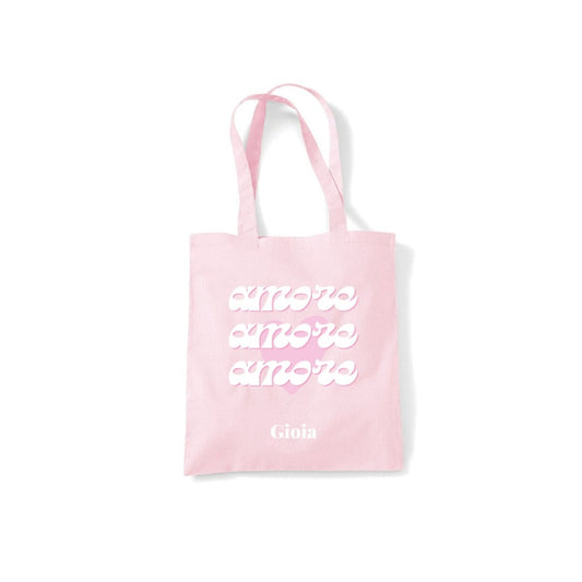 Tote bag rose pâle - Amore amore amore