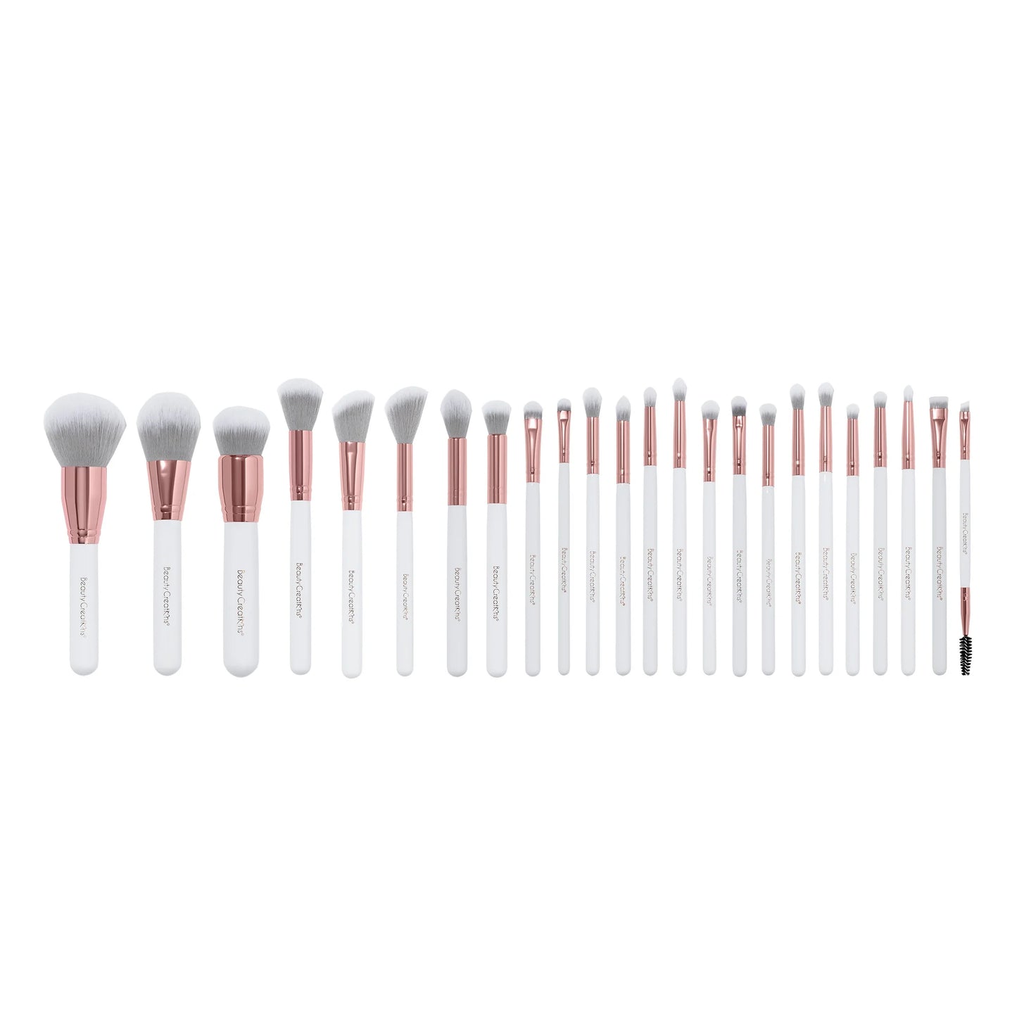 Lot de 24 pinceaux de maquillage avec un étui - Blanc ou rose