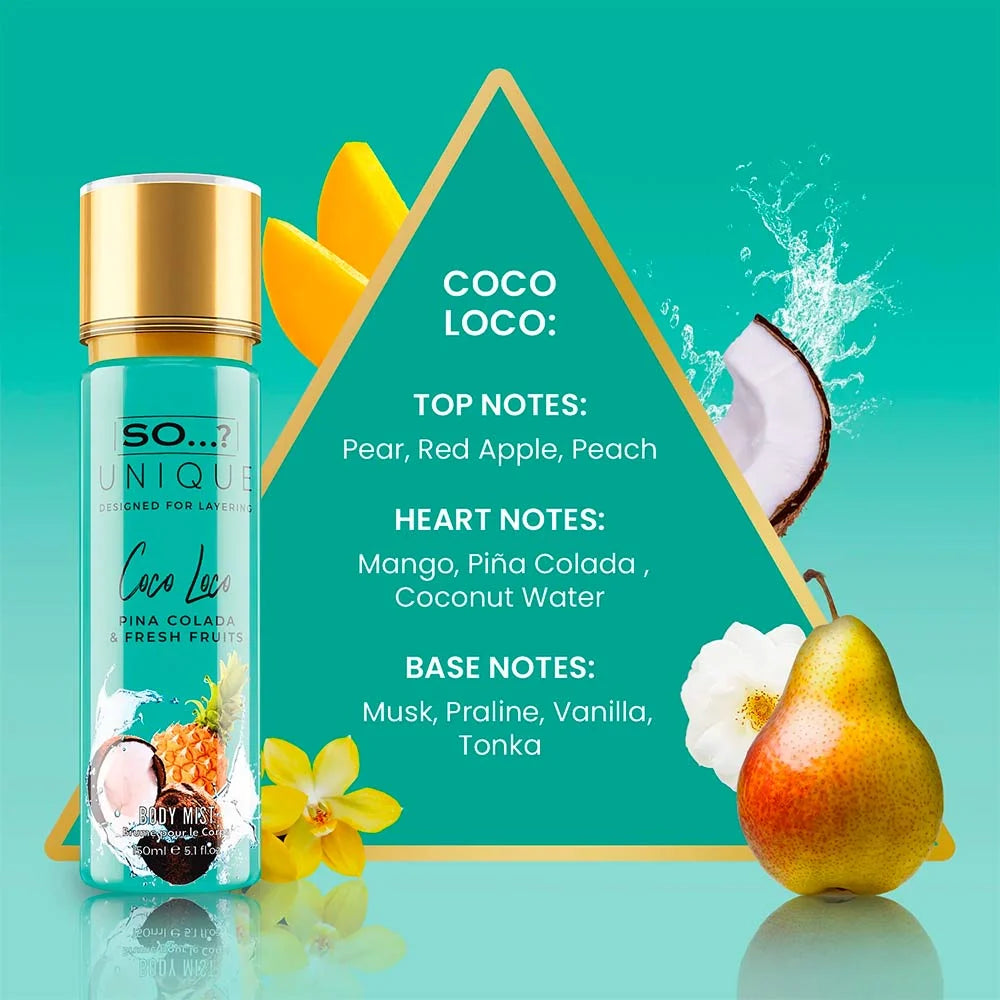 Brume Coco loco - Gourmande et fruits exotiques - Pina colada, vanille et musc - 150ml