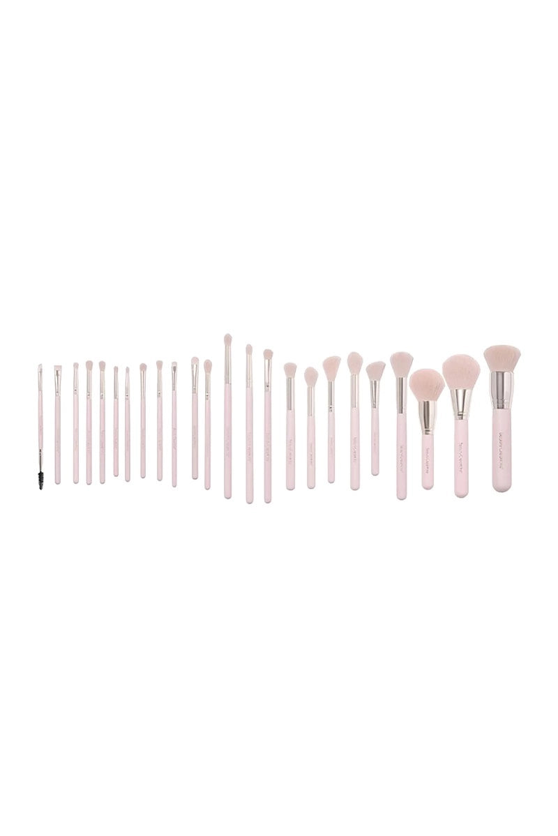 Lot de 24 pinceaux de maquillage avec un étui - Blanc ou rose