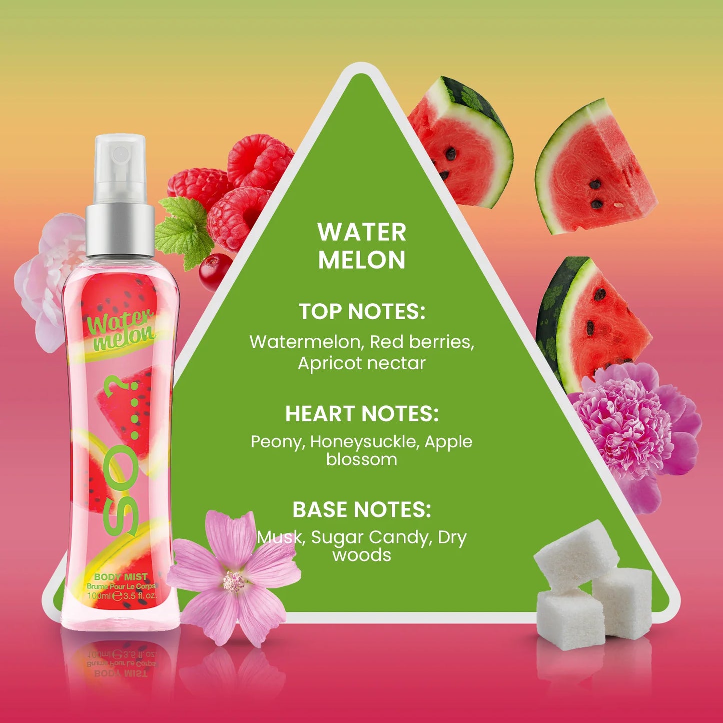 Brume Watermelon - Sucrée et fruitée - Pastèque, Fruits rouges, pomme et musc - 100ml